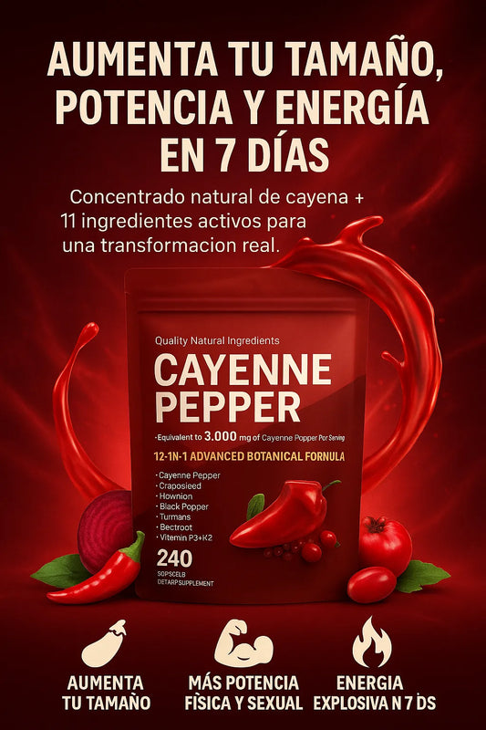 Cayenne Pepper 12 en 1 - Aumenta tu potencia