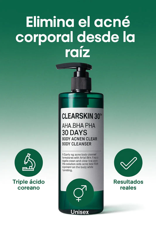 ClearSkin 30™ – El limpiador que elimina el acné corporal y aclara manchas en 30 días